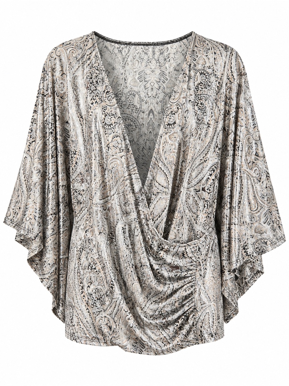 Cb Established 1962 Paisley Printed Women's Blouse USA, Size 3X